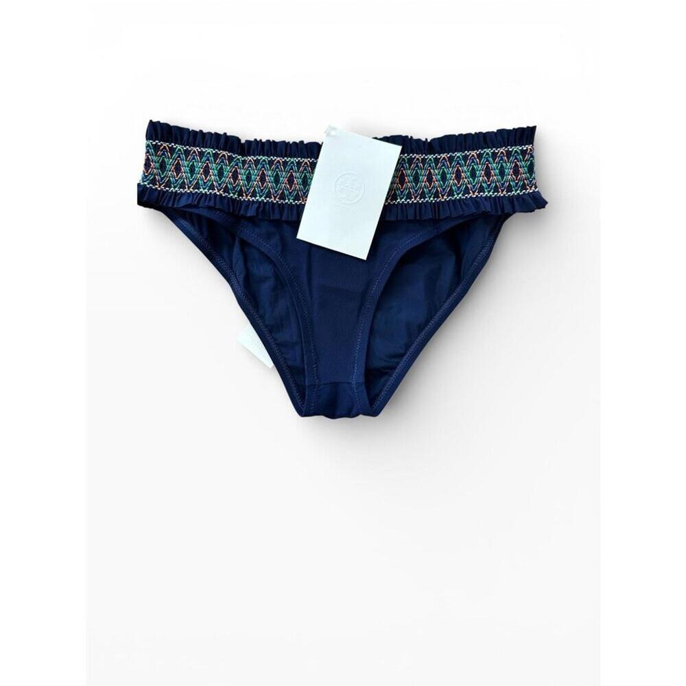 $118 Tory Burch Costa Hipster Bikini Bottom XS Smocked NWT